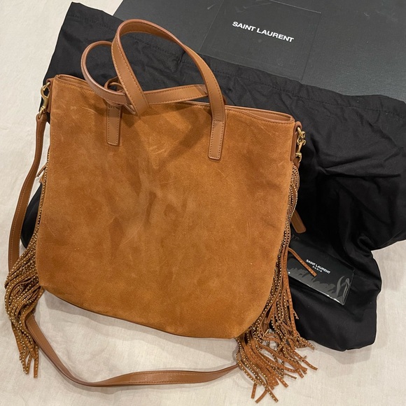 Yves Saint Laurent YSL Suede Fringe Purse - Picture 2 of 11